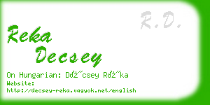 reka decsey business card